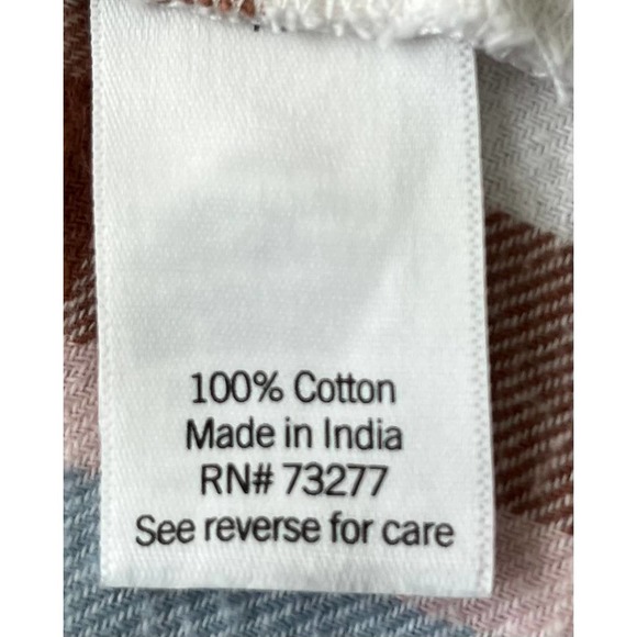 CROFT & BARROW LONG SLEEVE FLANNEL SHIRT, WOMENS, L, BLUE BRN PINK YELLOW PLAID - Picture 10 of 11